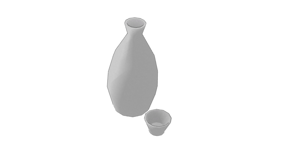 【3Dモデル】酒器　おちょこ　徳利