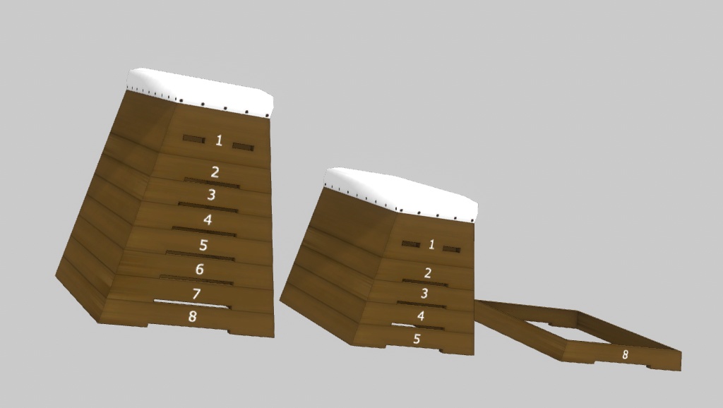 【3Dモデル】跳び箱 段の表示切替可能
