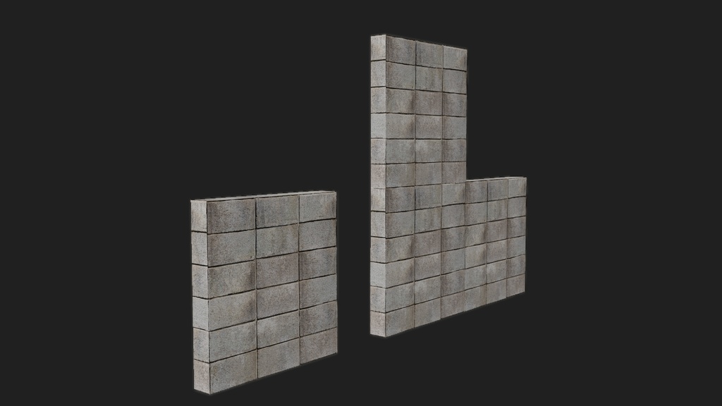 【3Dモデル】ブロック塀