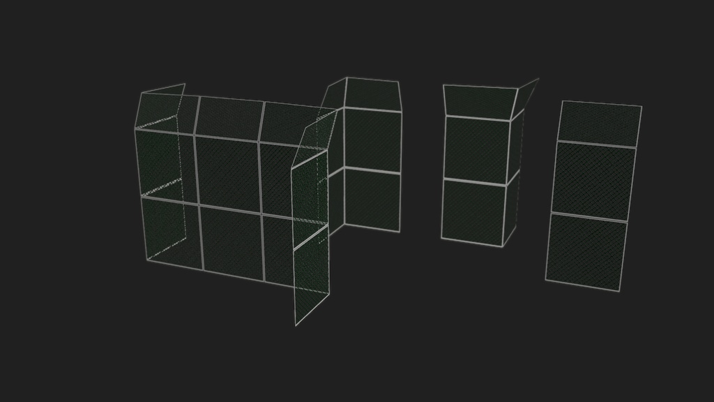 【3Dモデル】金網フェンス　ネットフェンス