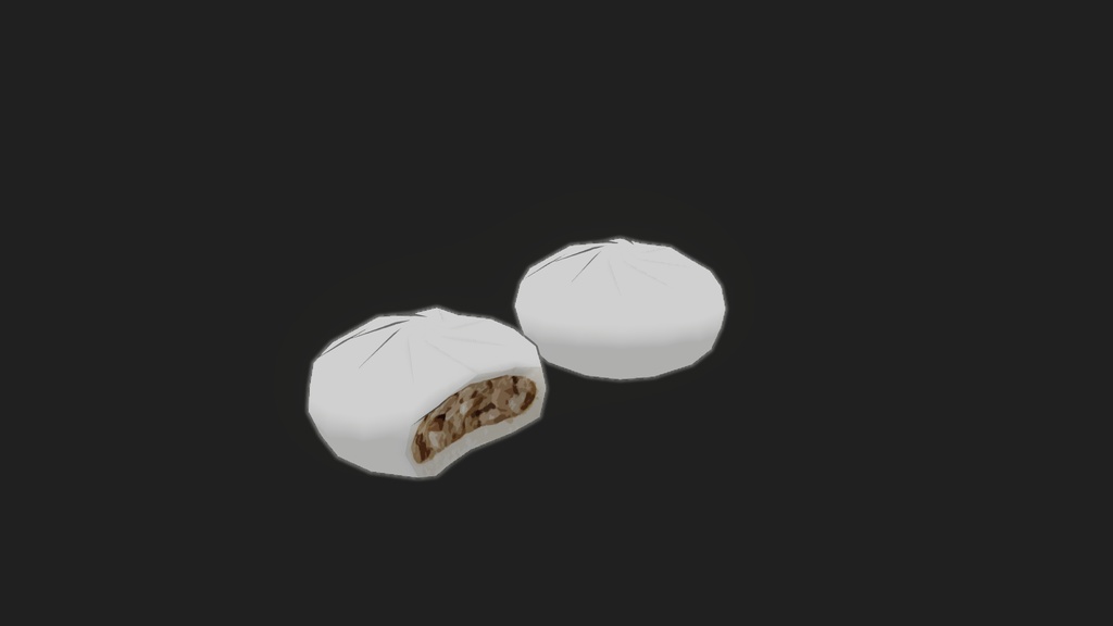 【3Dモデル】肉まん 食べかけ有り