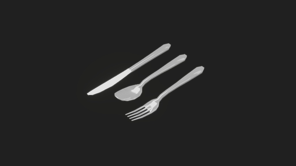 【3Dモデル】カトラリーセット フォーク ナイフ スプーン