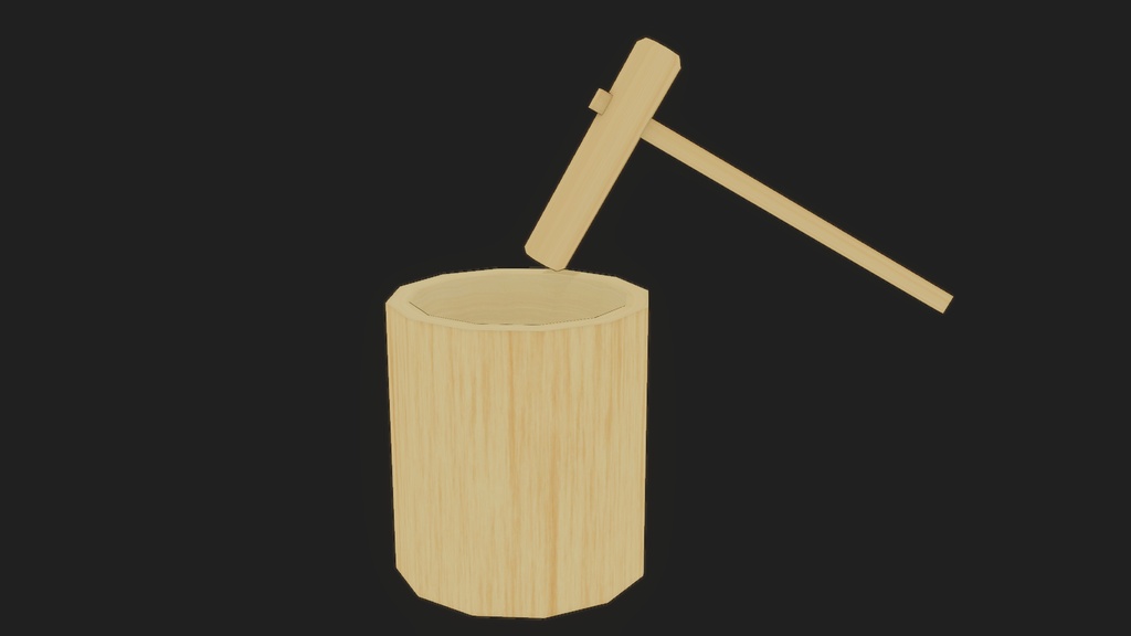 【3Dモデル】杵 臼 二種類