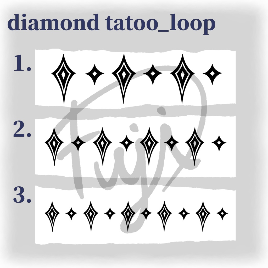 【無料】diamond tatoo タトゥーテクスチャ