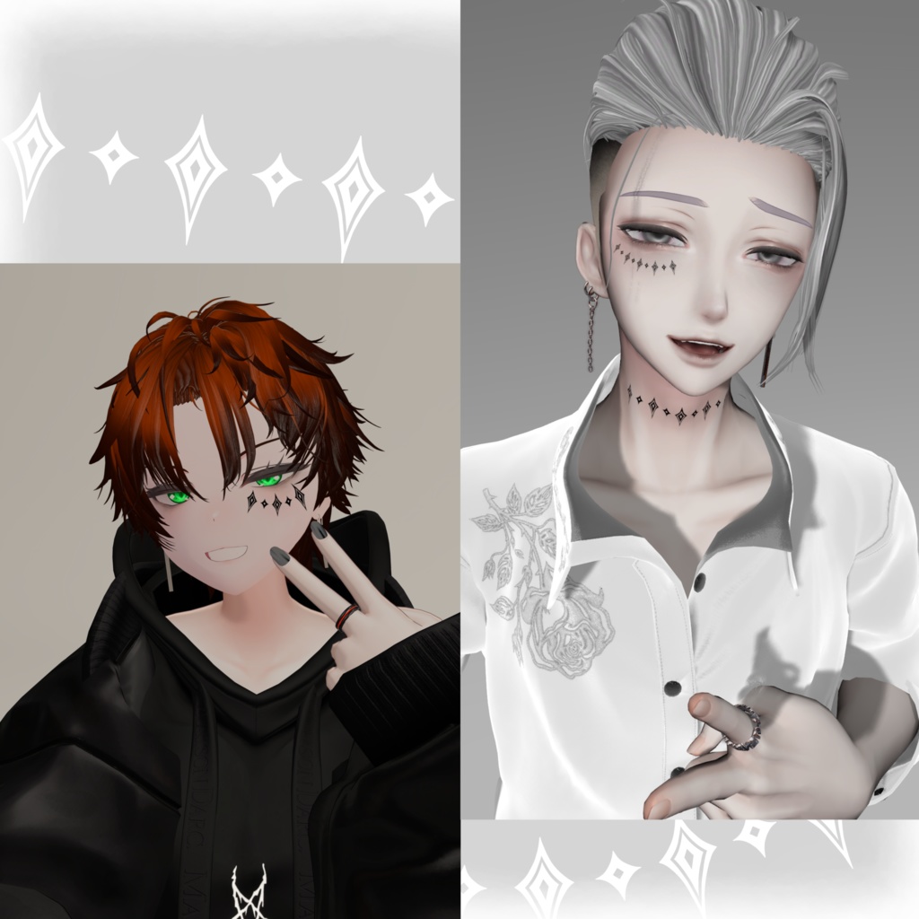 【無料】diamond tatoo タトゥーテクスチャ