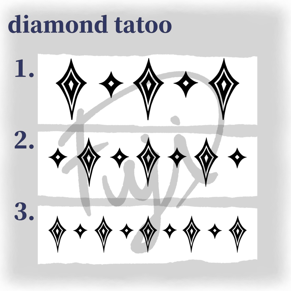 【無料】diamond tatoo タトゥーテクスチャ