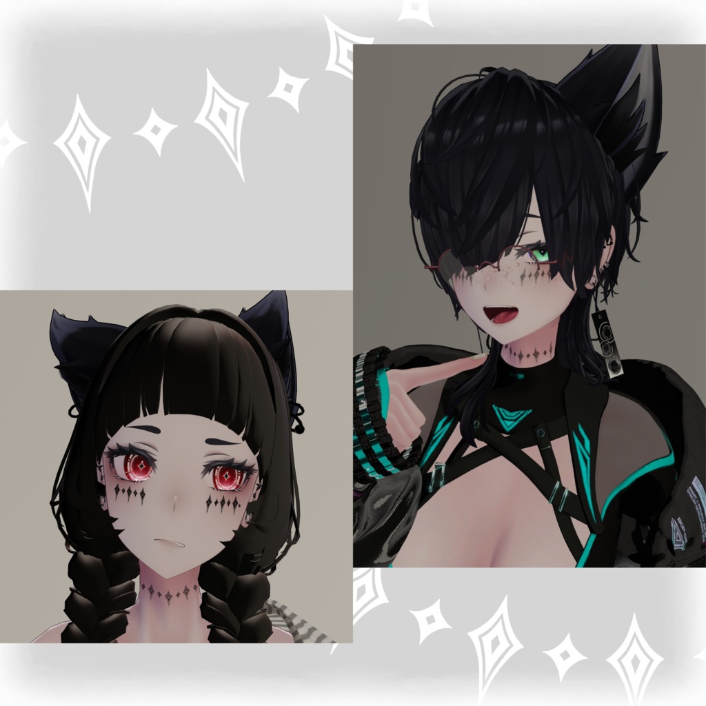 【無料】diamond tatoo タトゥーテクスチャ