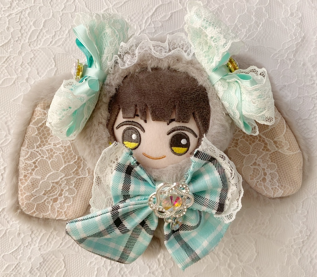 10cmぬい用着ぐるみ ふわふわたれ耳のうさぎちゃん