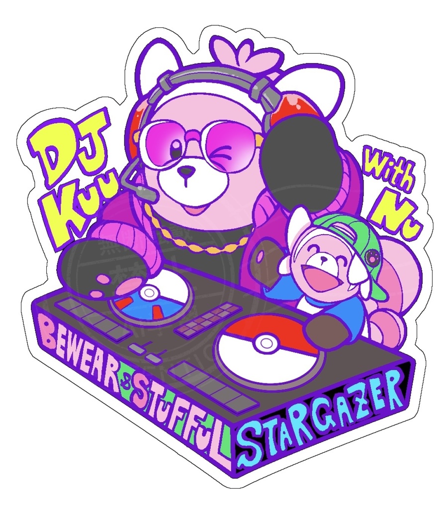 DJキテルグマ&ヌイコグマステッカー