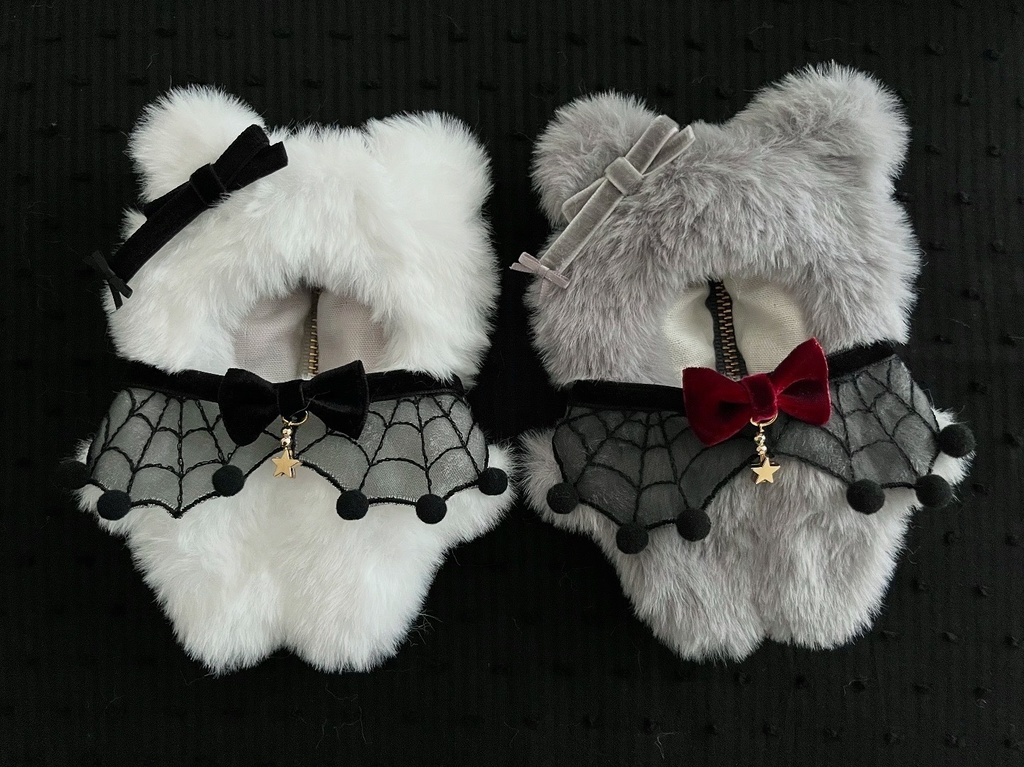 【ぬい服】🕸️くもの巣ケープ🕸️