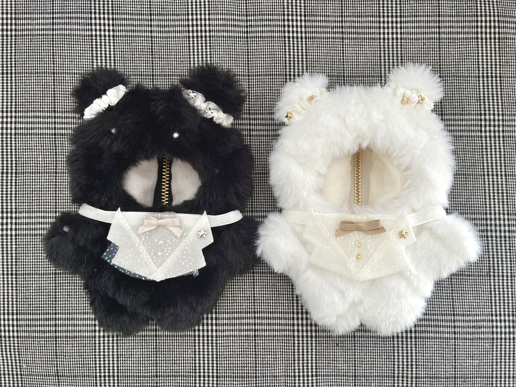 【ぬい服10cm】⚫︎ キルティング 𝗕𝗲𝗮𝗿 ⚫︎