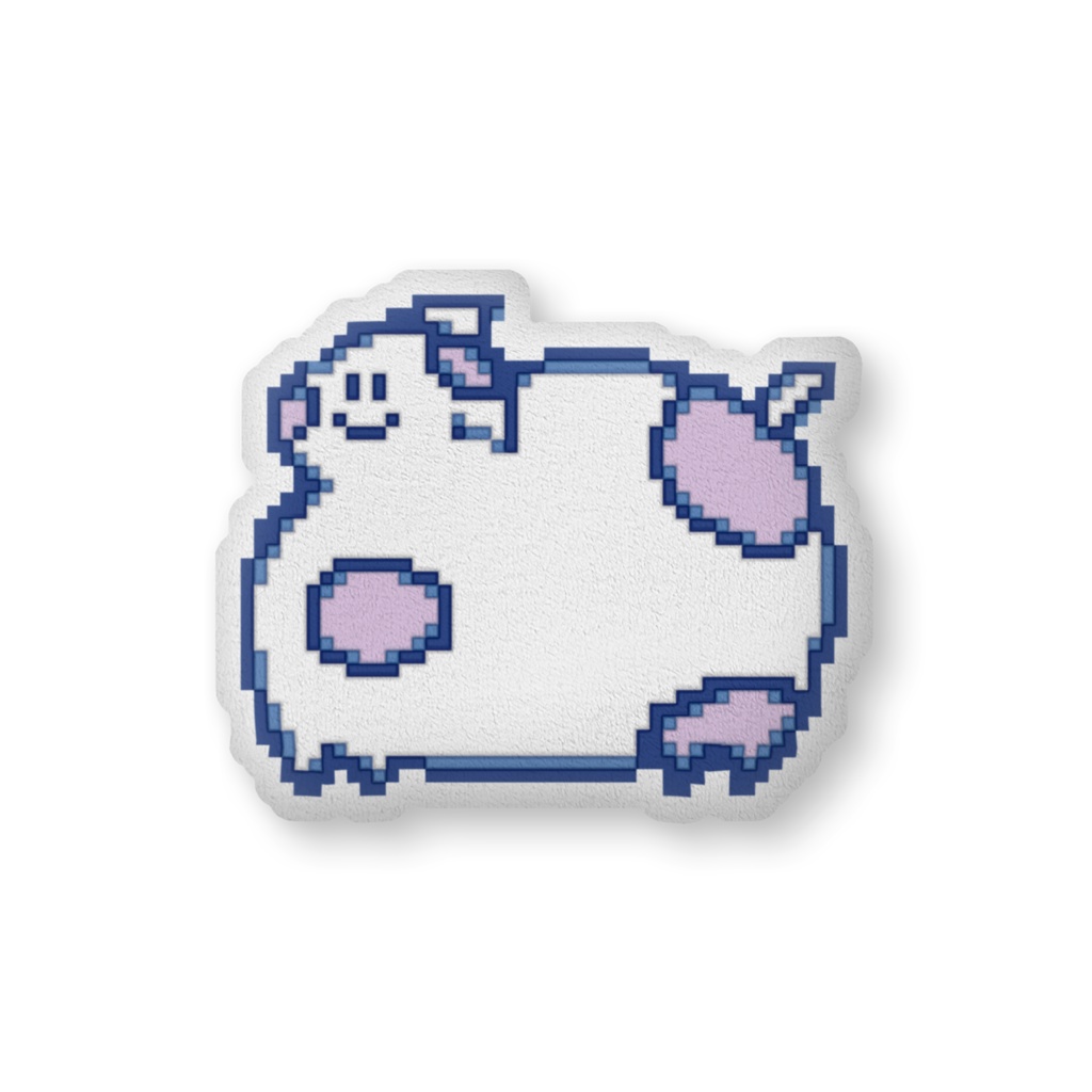 可愛い子牛のふかふかクッション(ドット絵青)