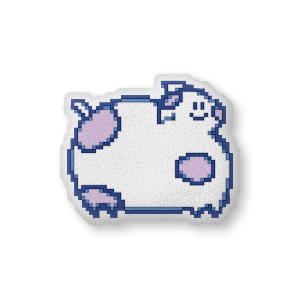 可愛い子牛のふかふかクッション(ドット絵青)