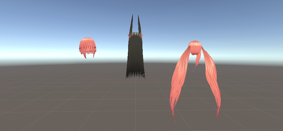 【VRChat想定】ヘアスタイル3点セット☆