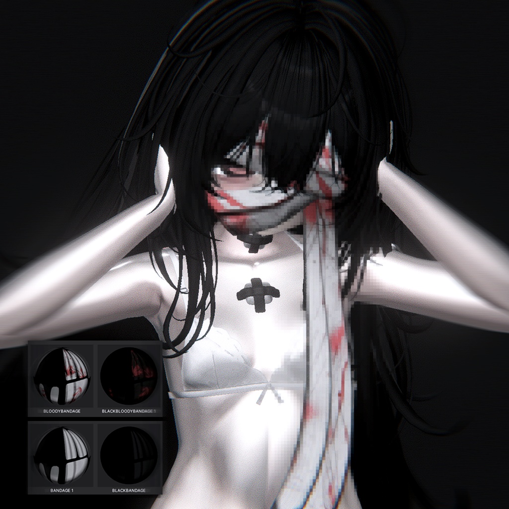 「6アバター対応」 Head Bandages + Bandaid