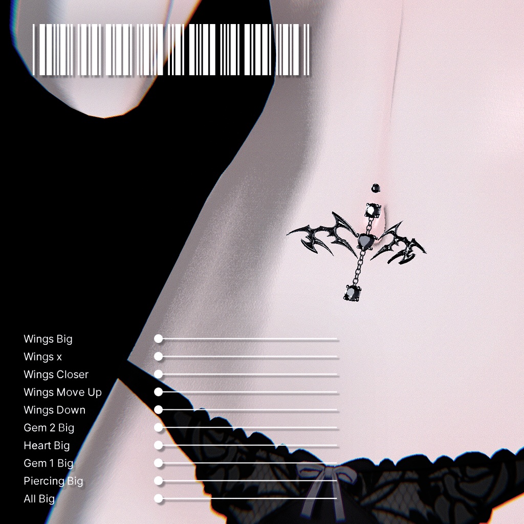 「複数アバター対応」 Sweet Devil Navel Piercing