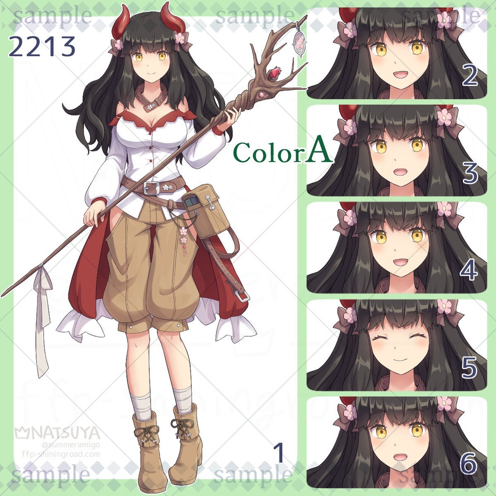 【立ち絵】2213 colorA/B【表情6種】イメージ:女性、冒険者、獣人、竜