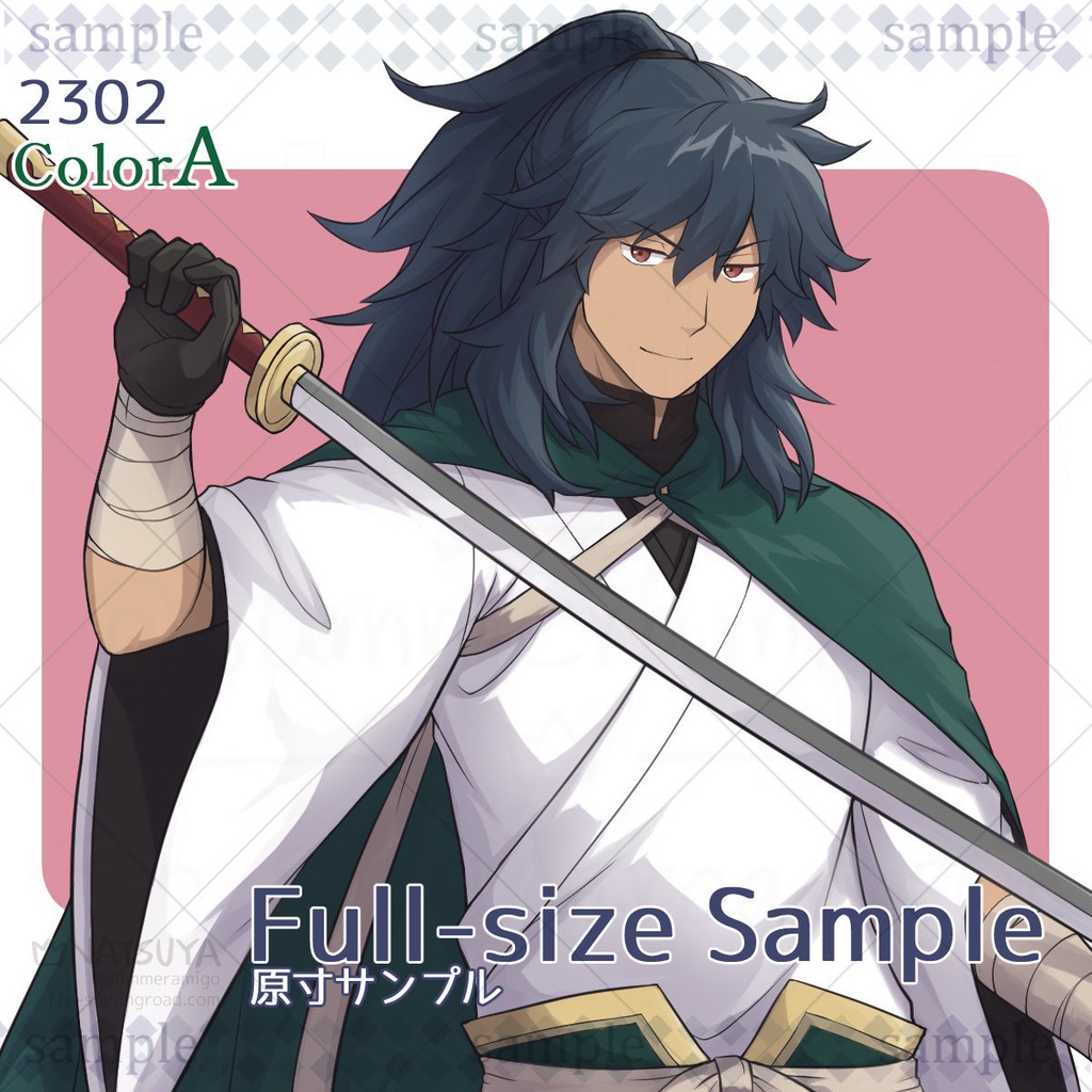 【立ち絵】2302 colorA/B【表情6種】イメージ:男性、侍、武士、剣士