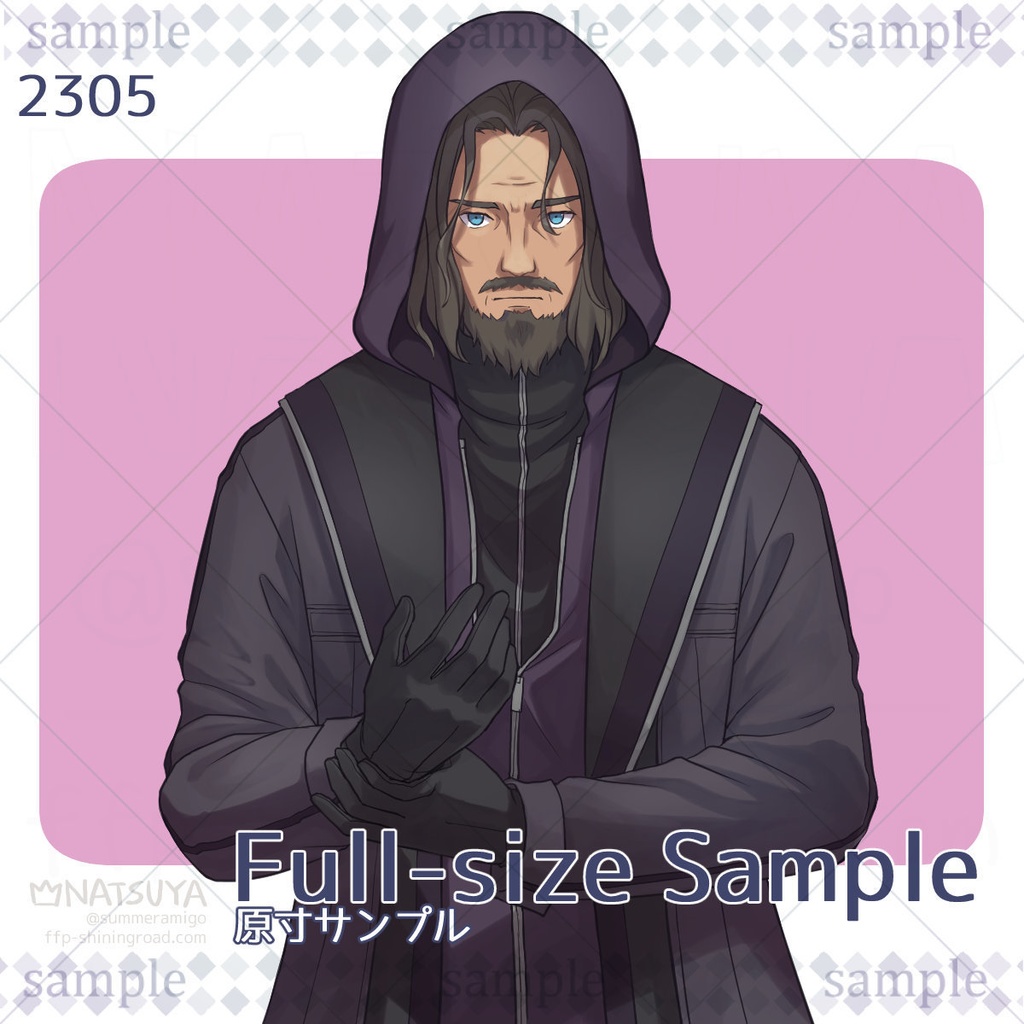 【立ち絵】2305【表情6種】イメージ:男性、中年、暗殺者、サイバーパンク