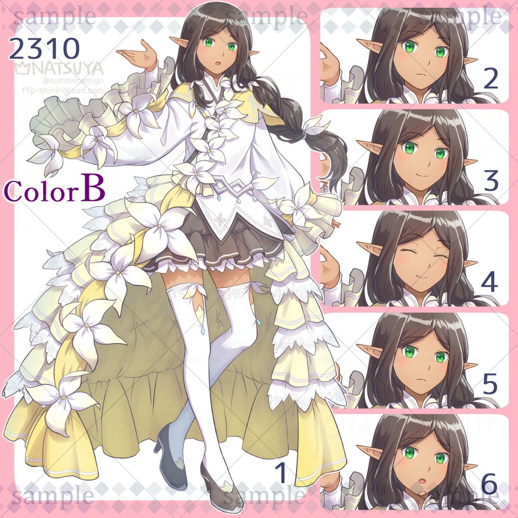 【立ち絵】2310 colorA/B【表情6種】イメージ:女性、エルフ、魔法使い、王女