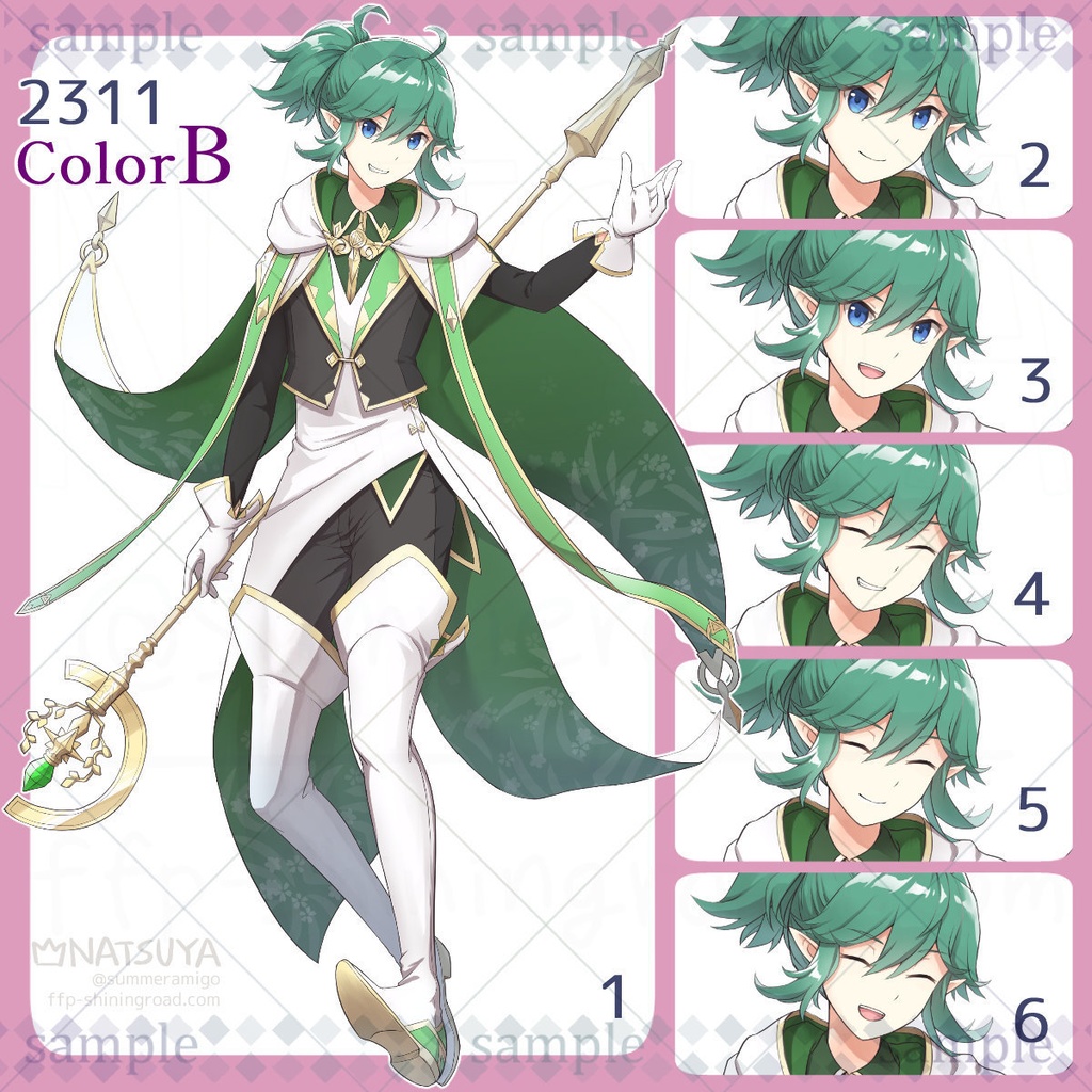 【立ち絵】2311 colorA/B【表情6種】イメージ:少年、エルフ、魔法使い、戦士