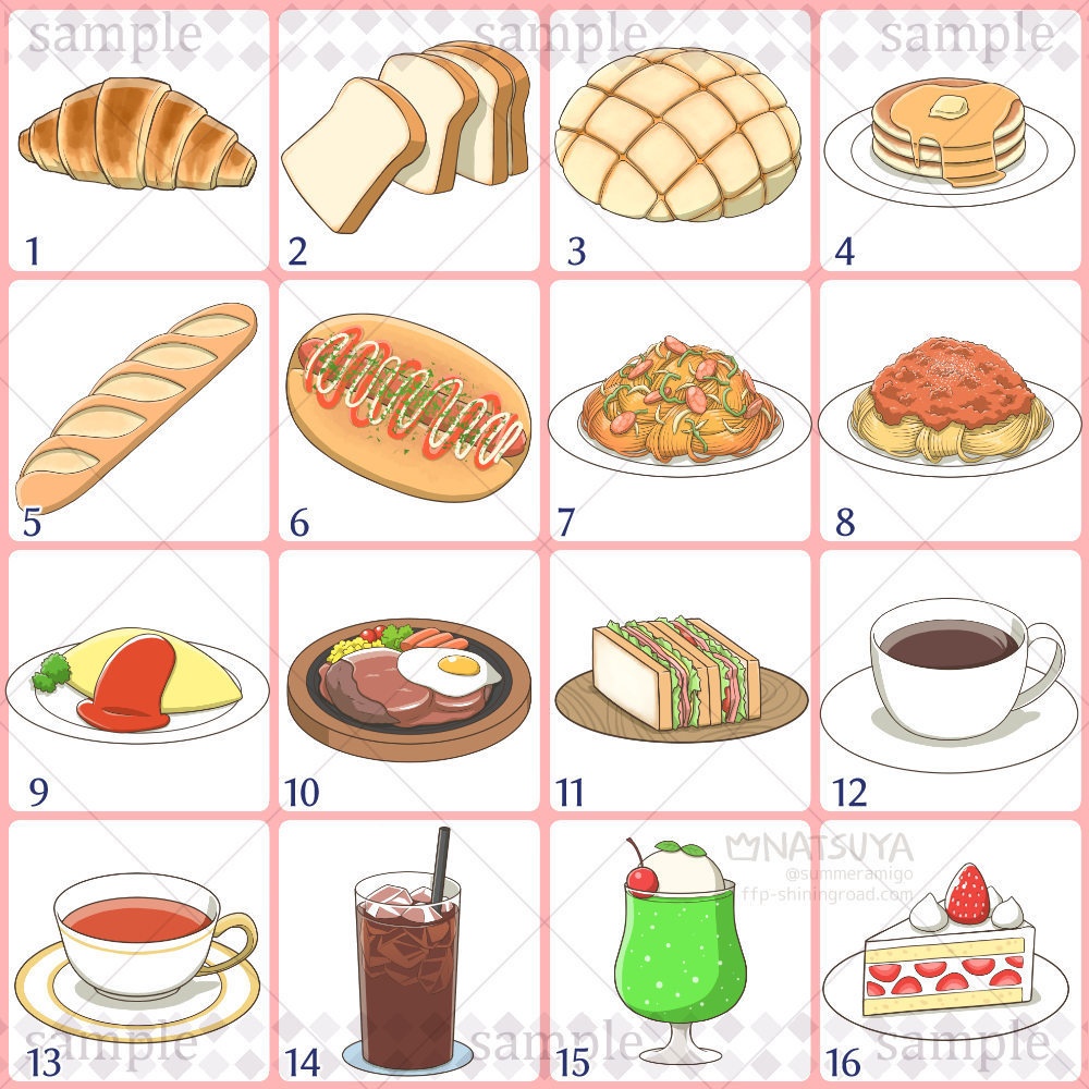 【アイコンセット】2312【16種】カフェベーカリー