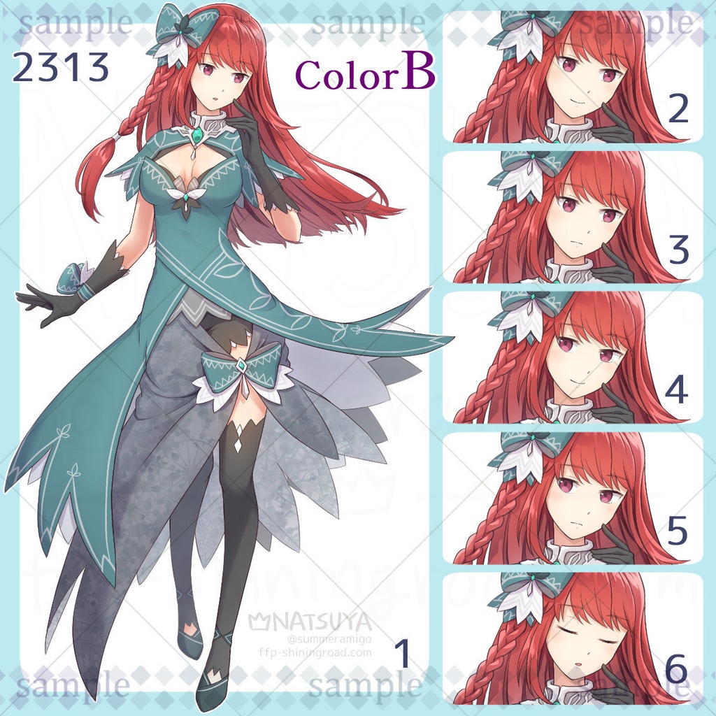 【立ち絵】2313 colorA/B【表情6種】イメージ:女性、王女、お嬢様、ファンタジー