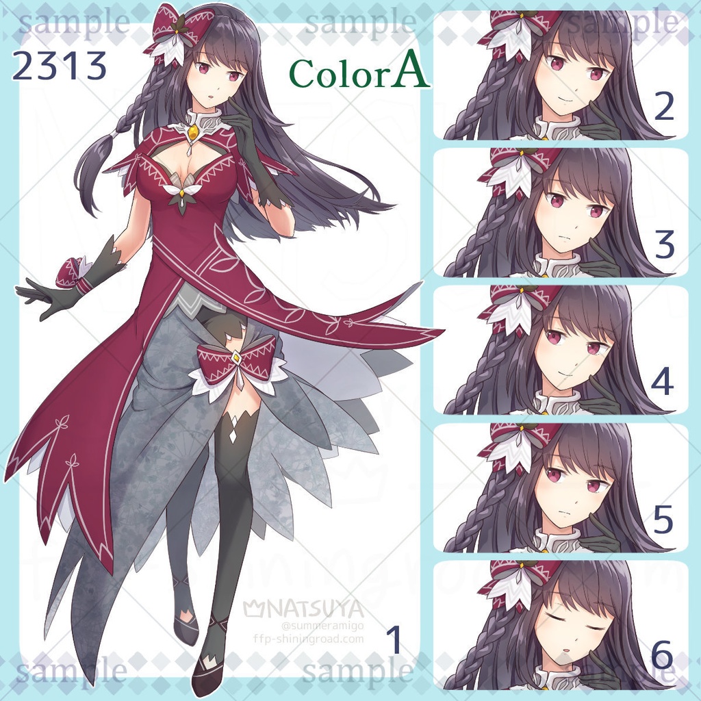 【立ち絵】2313 colorA/B【表情6種】イメージ:女性、王女、お嬢様、ファンタジー