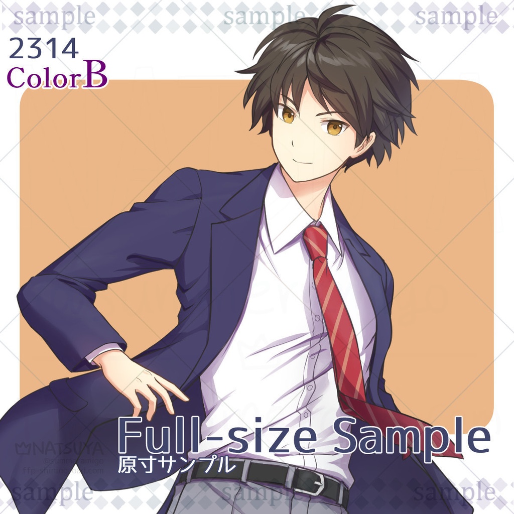 【立ち絵】2314 colorA/B【表情6種】イメージ:青年、高校生、スーツ、ブレザー