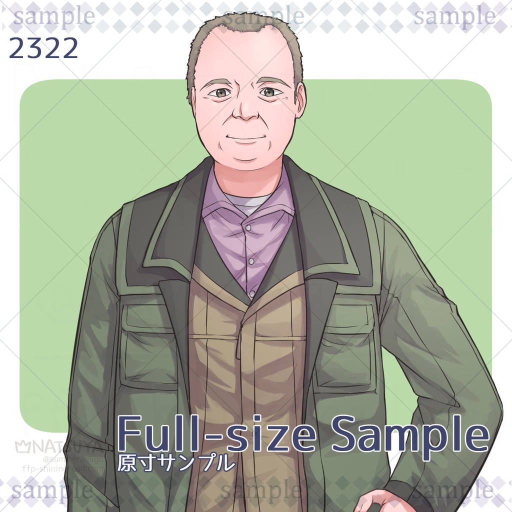 【立ち絵】2322【表情6種】イメージ:男性、中年、作業員、軍人