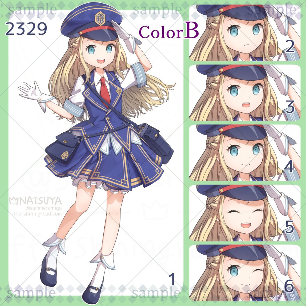 【立ち絵】2329 colorA/B【表情6種】イメージ:女の子、子ども、係員、駅員
