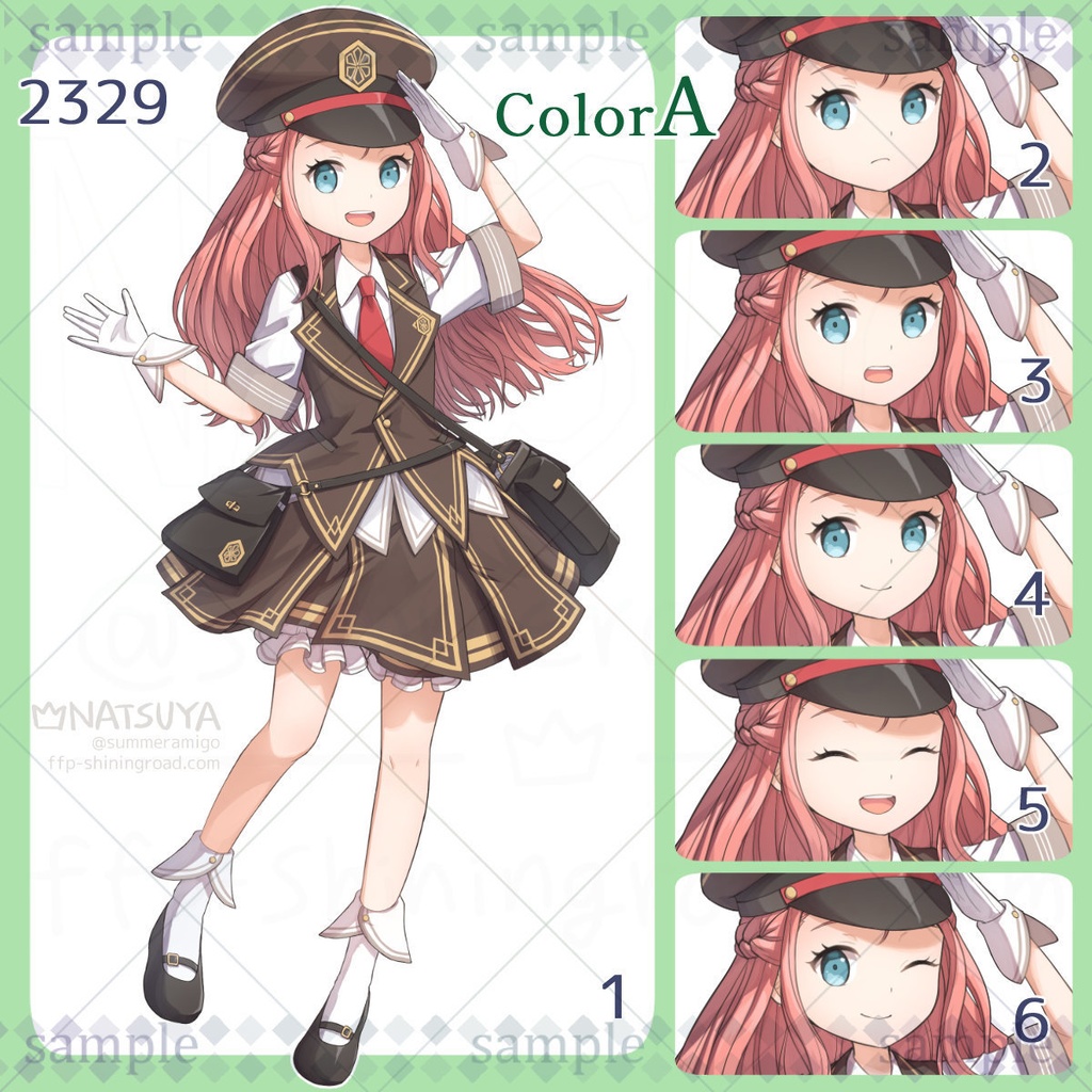 【立ち絵】2329 colorA/B【表情6種】イメージ:女の子、子ども、係員、駅員