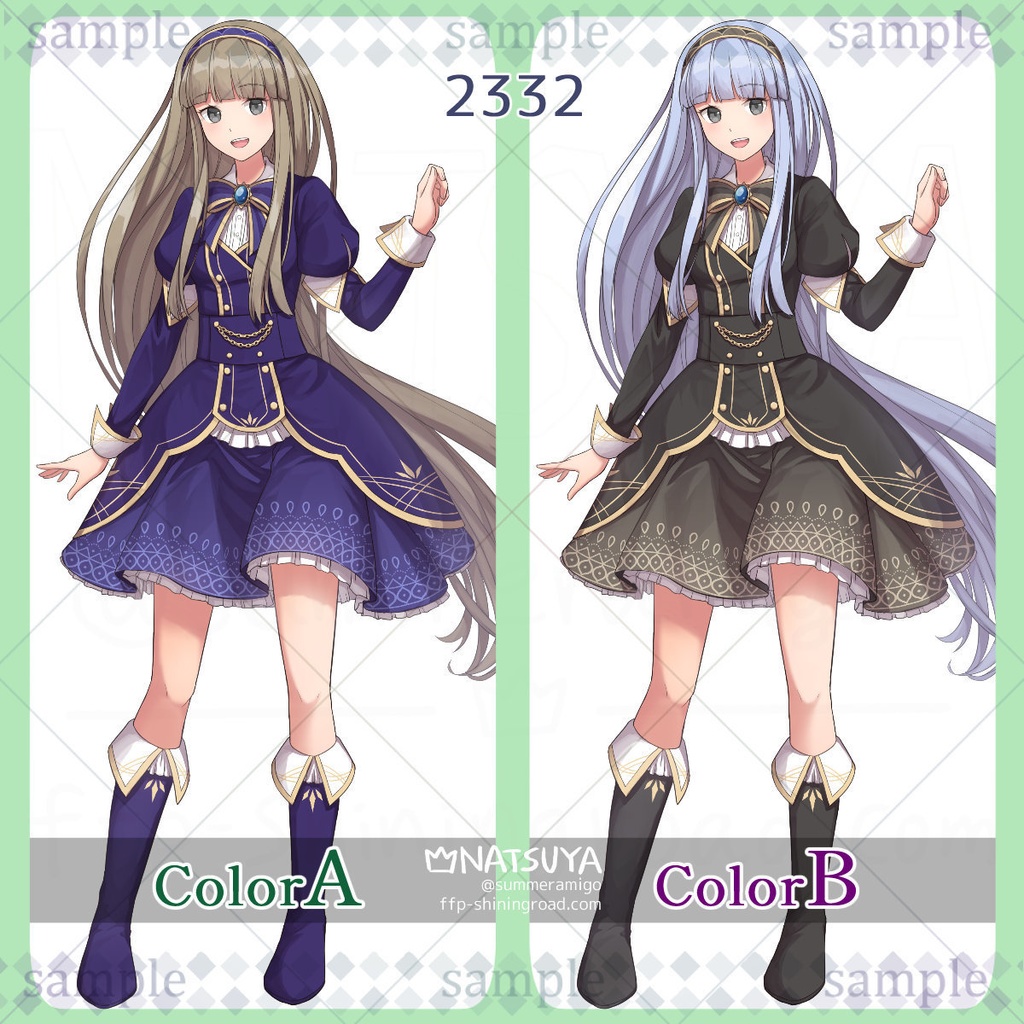 【立ち絵】2332 colorA/B【表情6種】イメージ:女性、学生、魔法使い、お嬢様
