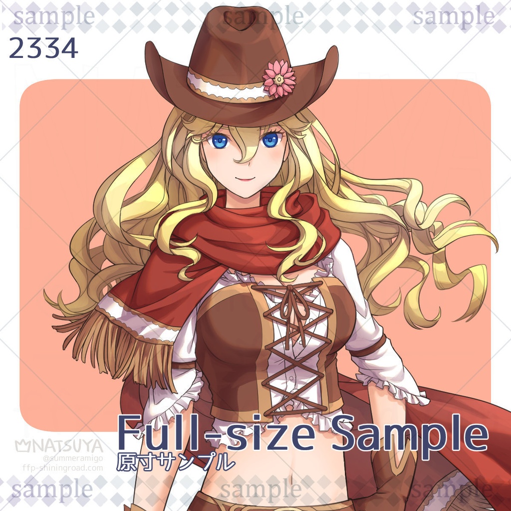 【立ち絵】2334【表情6種】イメージ:女性、カウガール、保安官、用心棒