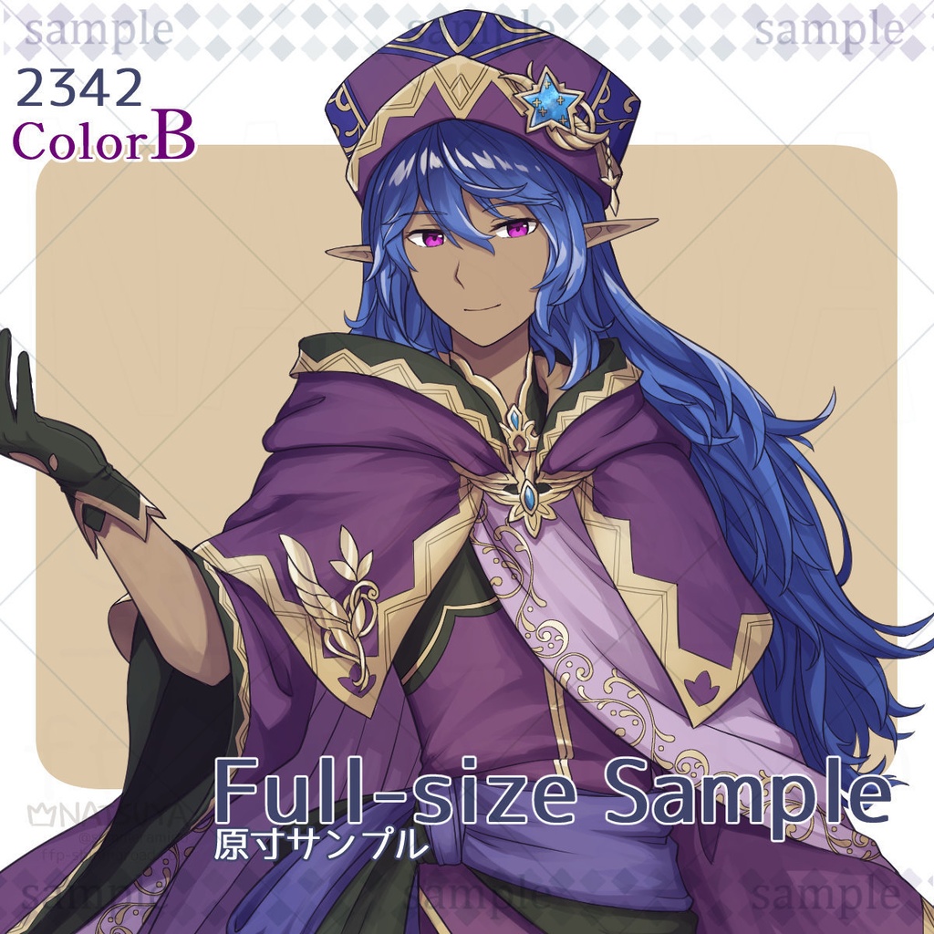 【立ち絵】2342 colorA/B【表情6種】イメージ:男性、エルフ、魔法使い、召喚士