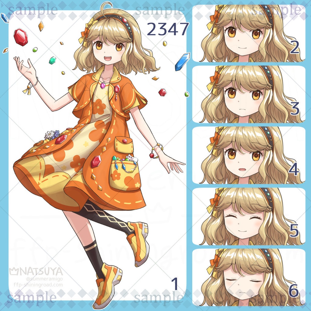 【立ち絵】2347【表情6種】イメージ:女の子、子ども、小学生、超能力者