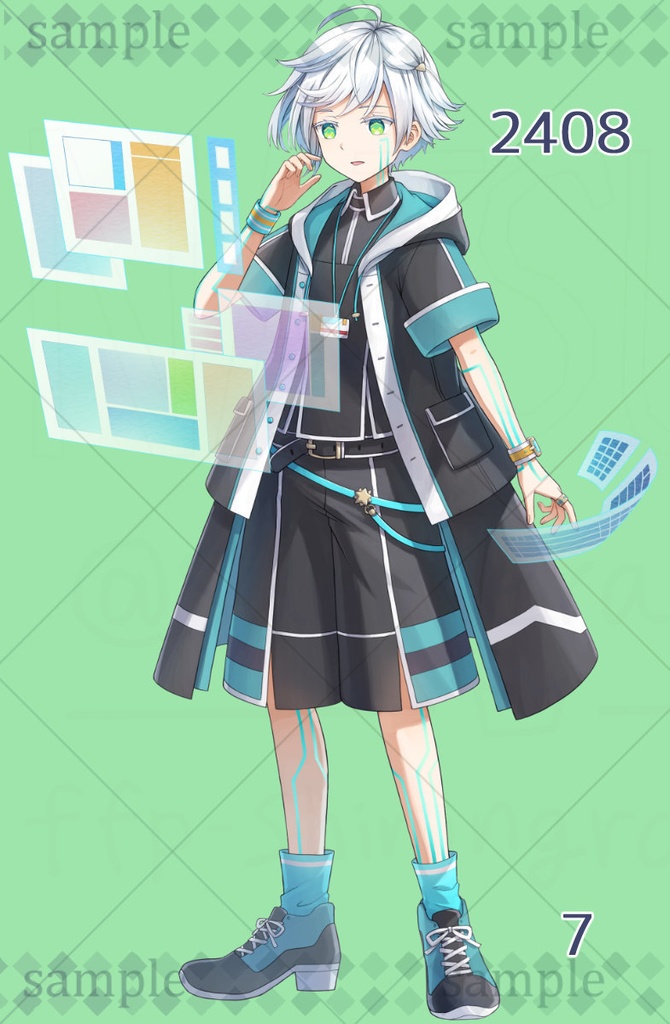 【立ち絵】2408【表情6種+おまけ1】イメージ:少年、管理人、アンドロイド、ナビゲーター