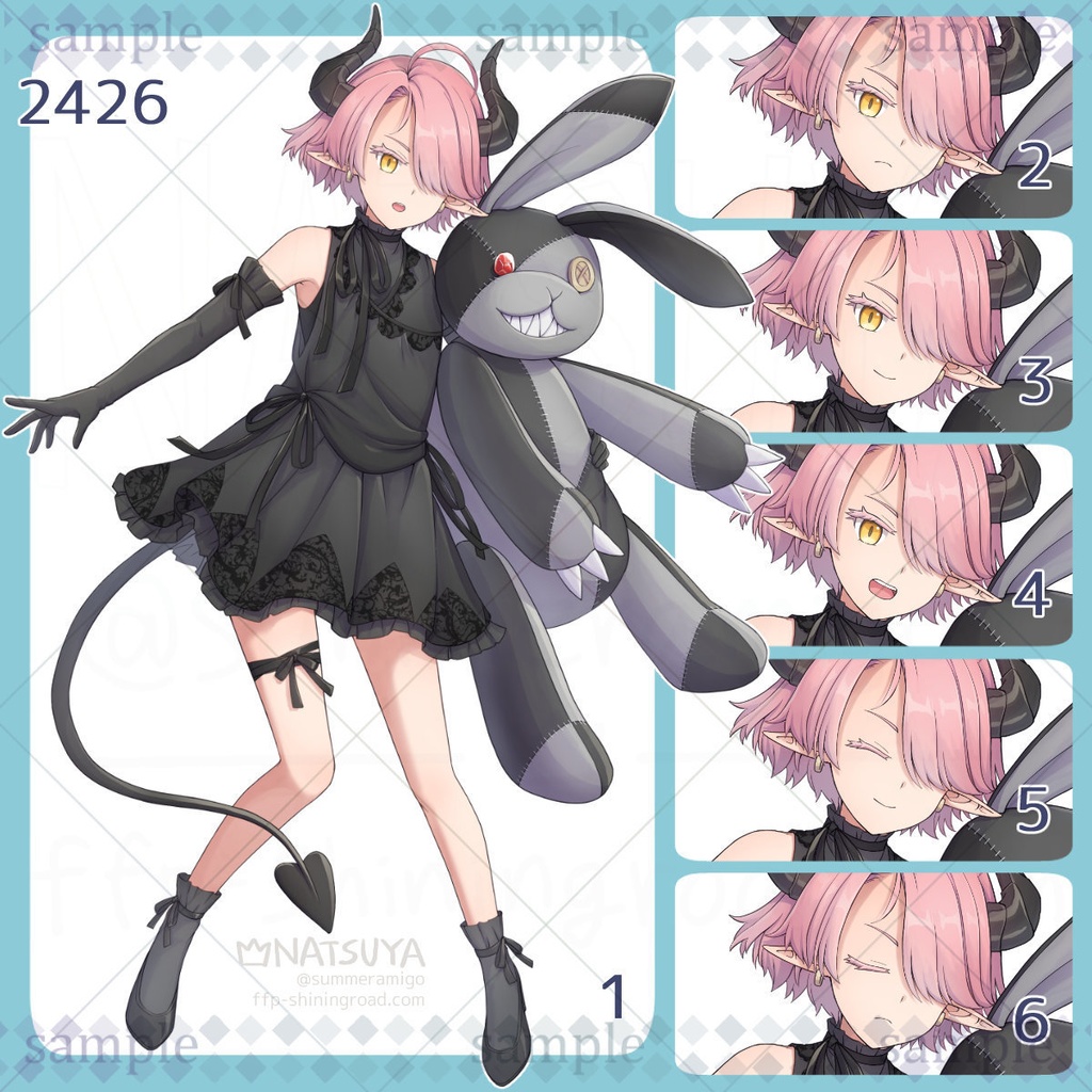 【立ち絵】2426【表情6種】イメージ：女の子、ヴィラン、悪魔、魔族