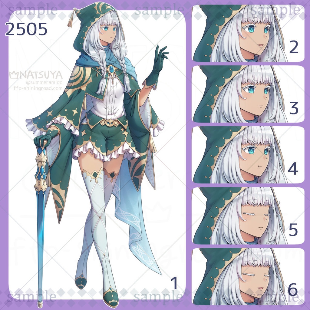 【立ち絵】2505【表情6種】イメージ：女性、魔法使い、召喚士、占い師