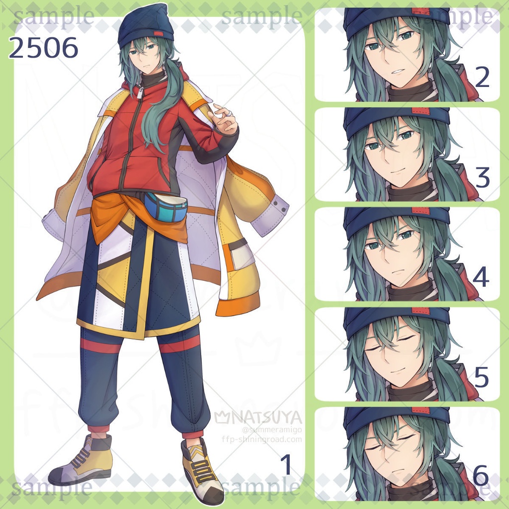 【立ち絵】2506【表情6種】イメージ：男性、現代、カジュアル、ストリート