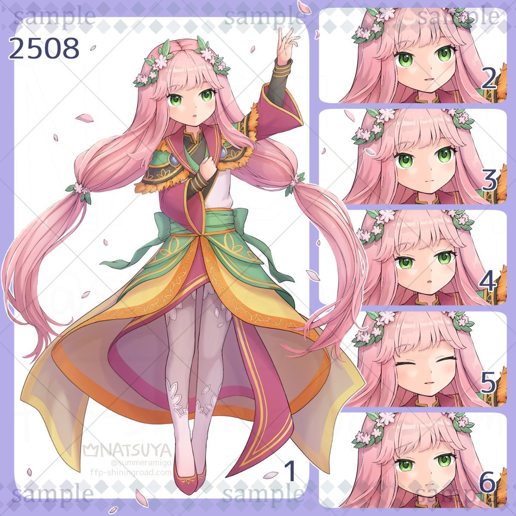 【立ち絵】2508【表情6種】イメージ：女の子、巫女、術師、妖精