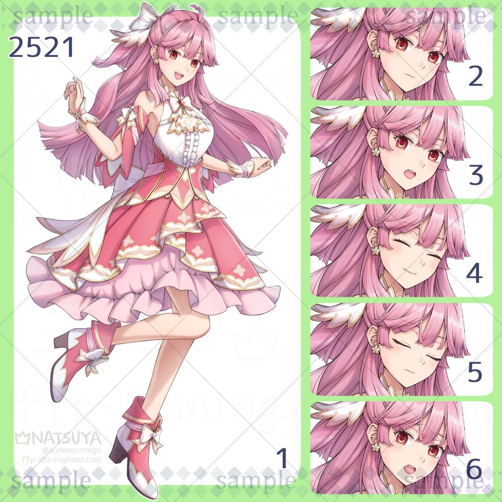 【立ち絵】2521【表情6種】イメージ:女性、アイドル、魔法少女、姫