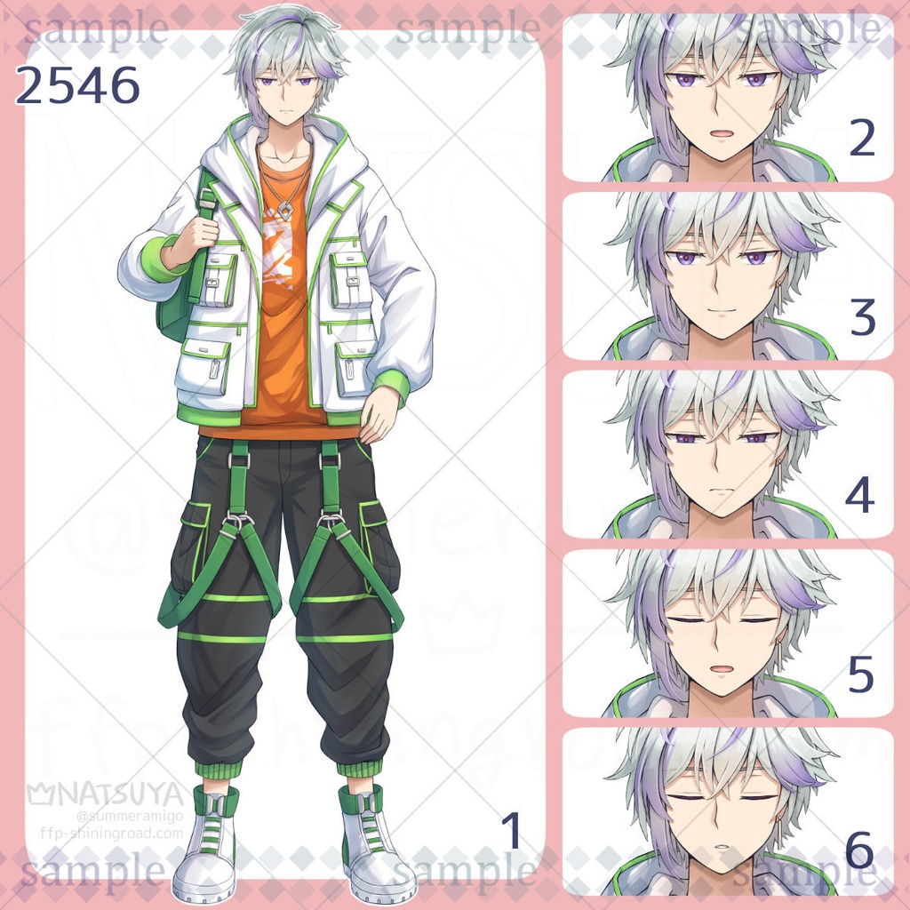 【立ち絵】2546【表情6種】イメージ:男性、現代、学生、カジュアル