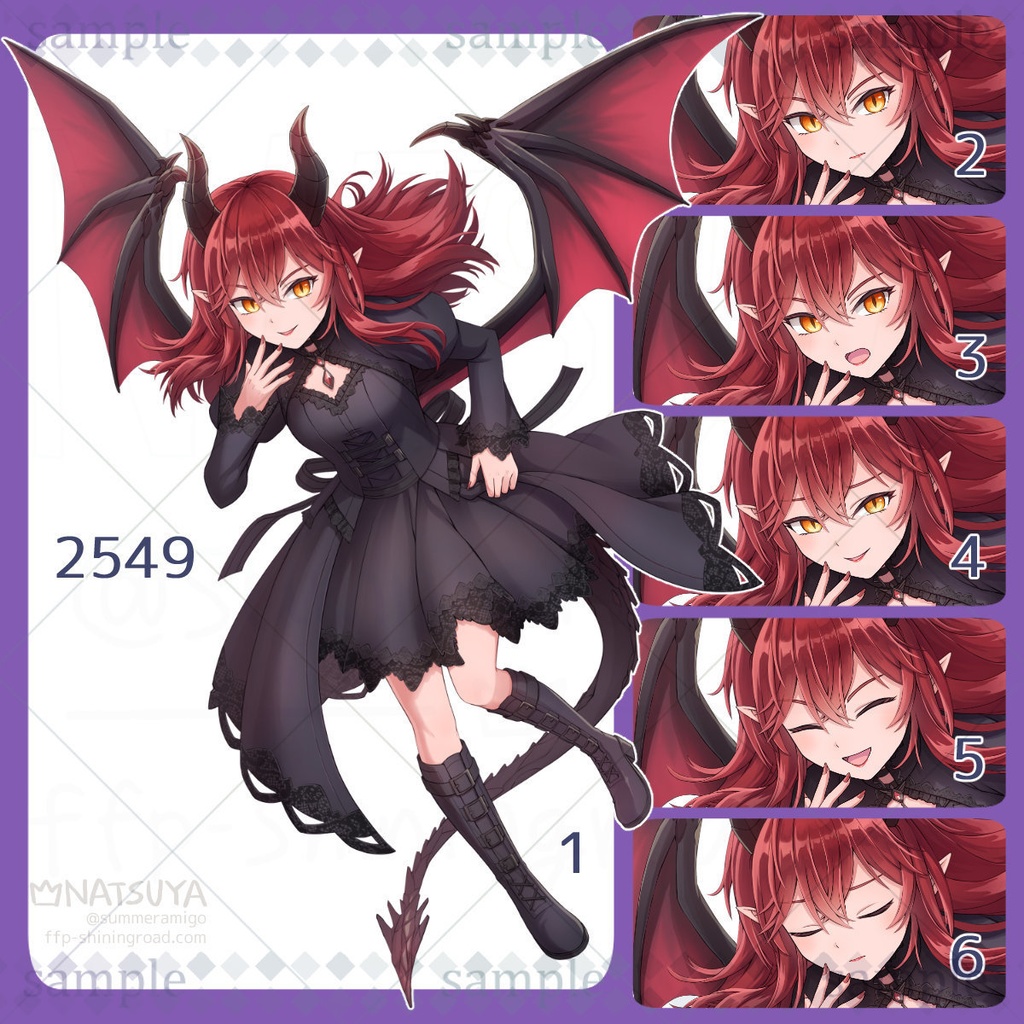 【立ち絵】2549【表情6種】イメージ:女の子、悪魔、魔族、竜人