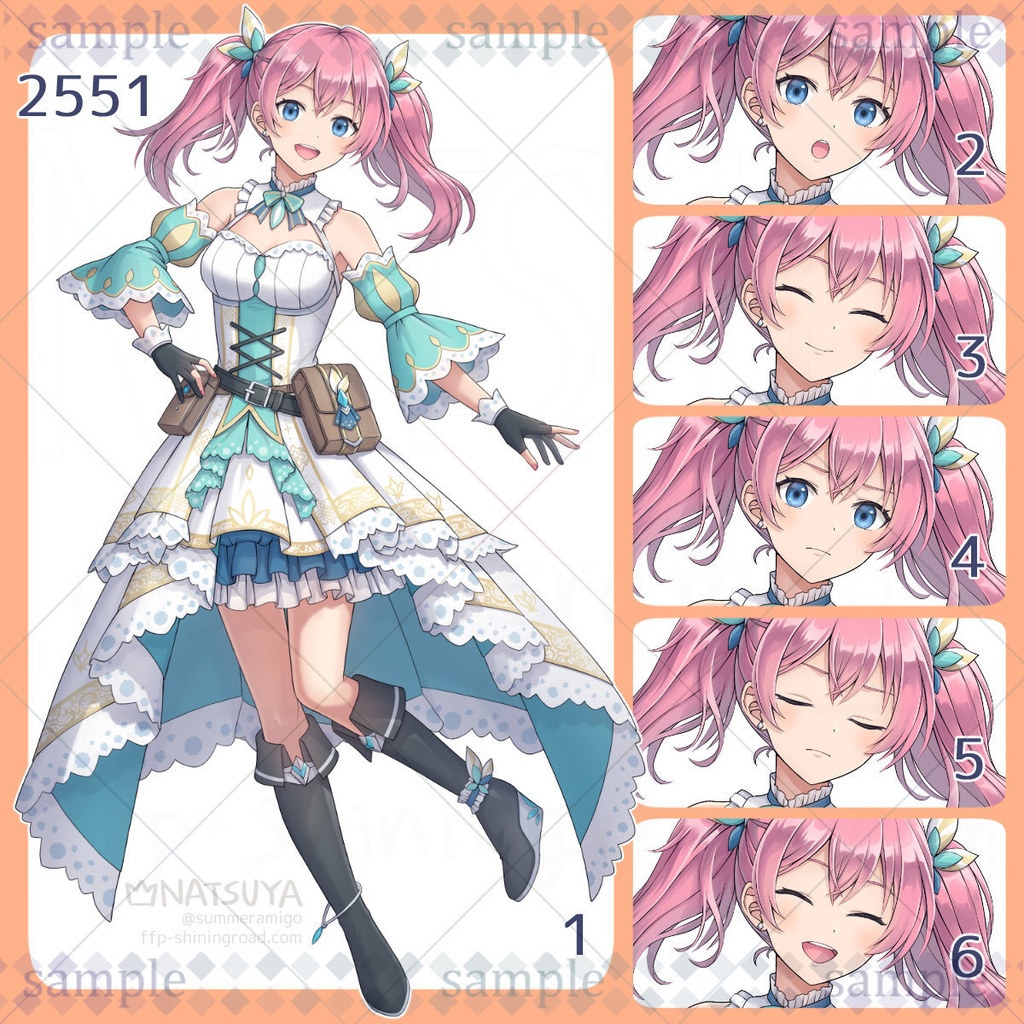 【立ち絵】2551【表情6種】イメージ:女性、アイドル、魔法少女、冒険者