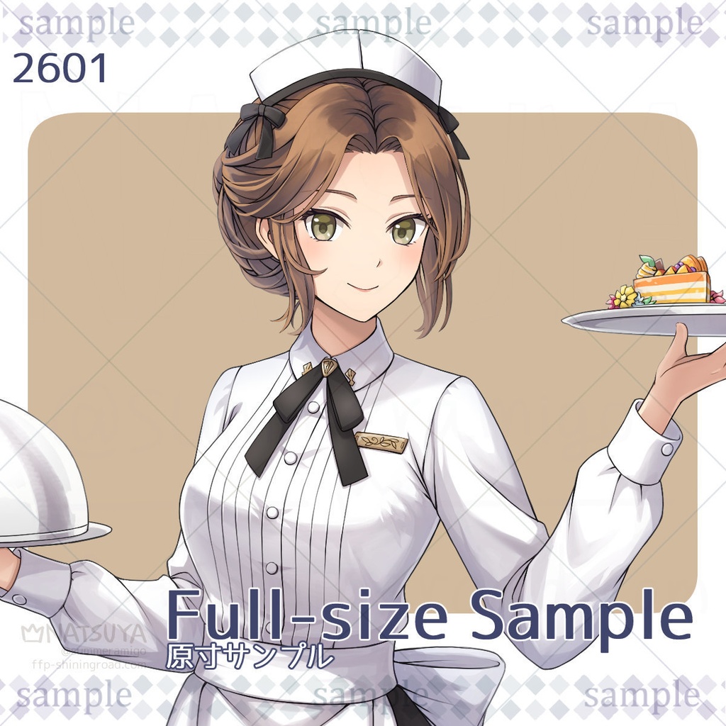 【立ち絵】2601【表情6種】イメージ:女性、店員、ウェイトレス、メイド
