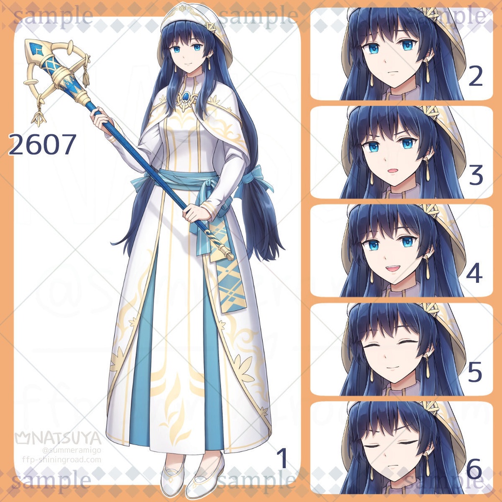 【立ち絵】2607【表情6種】イメージ：女性、僧侶、巫女、冒険者