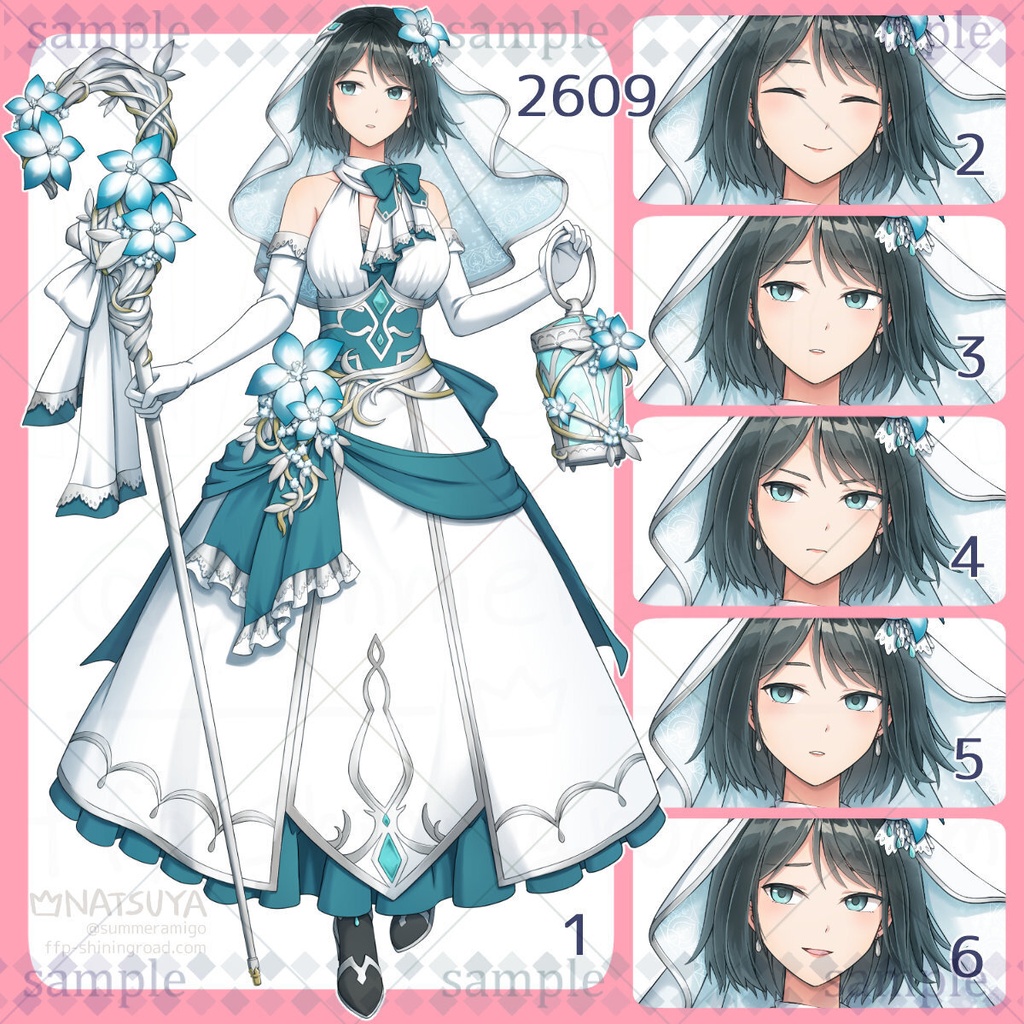 【立ち絵】2609【表情6種】イメージ:女性、魔女、姫、神官