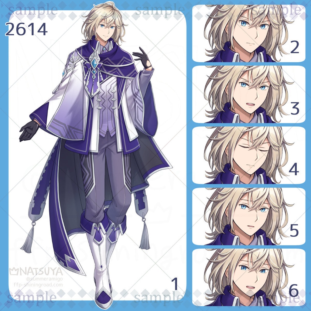 【立ち絵】2614【表情6種】イメージ：男性、ファンタジー、魔法使い、学者