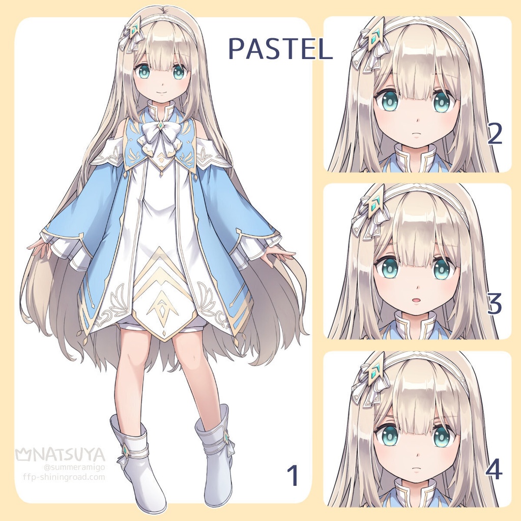 【無料立ち絵】パステルさん【表情4種】